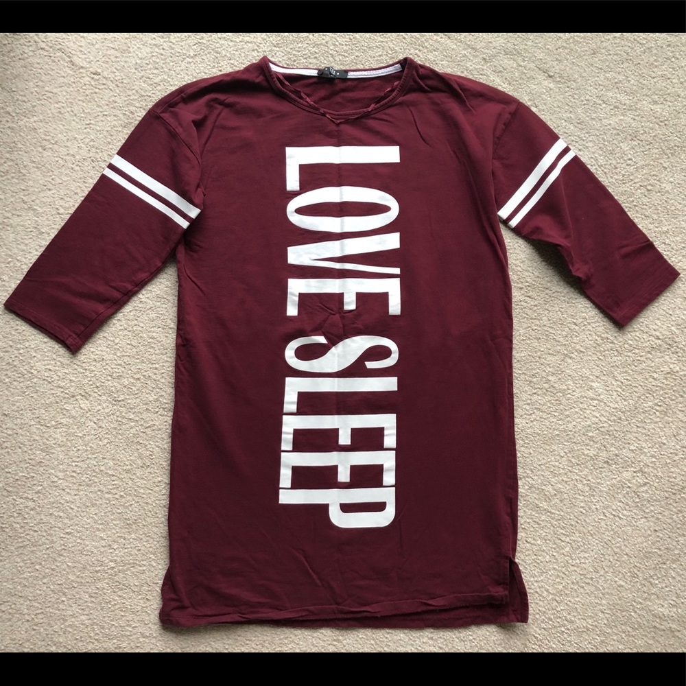 Tex Burgundy Purple Sleep Shirt LOVE SLEEP Jersey